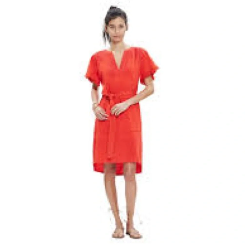 Madewell Red Dress with Belt - Picture 2 of 9